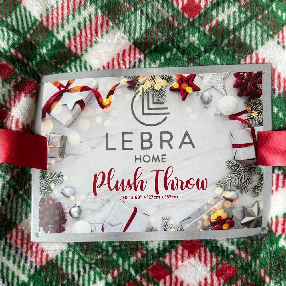 Lebra Home Christmas Plaid Plush Throw Blanket